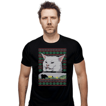 Load image into Gallery viewer, Shirts Fitted Shirts, Mens / Small / Black Cat Getting Yelled At Sweater
