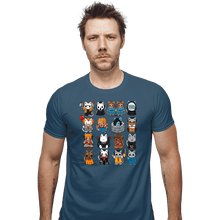 Load image into Gallery viewer, Secret_Shirts Fitted Shirts, Mens / Small / Indigo Blue Horror Kitties
