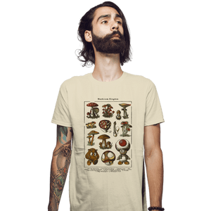 Daily_Deal_Shirts Fitted Shirts, Mens / Small / Sand Mario Mushrooms