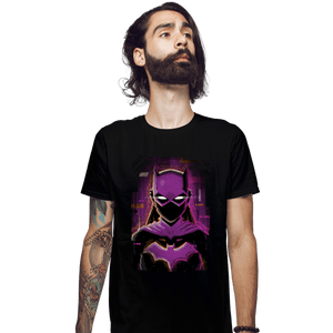 Daily_Deal_Shirts Fitted Shirts, Mens / Small / Black Glitch Batgirl