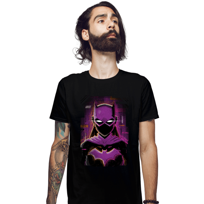 Daily_Deal_Shirts Fitted Shirts, Mens / Small / Black Glitch Batgirl