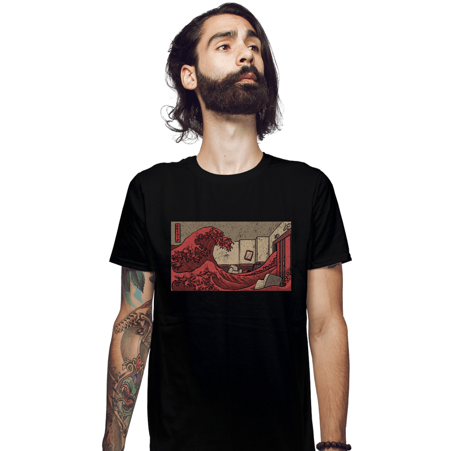 Shirts Fitted Shirts, Mens / Small / Black Shining Wave