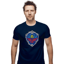 Load image into Gallery viewer, Secret_Shirts Fitted Shirts, Mens / Small / Navy Shield Spray
