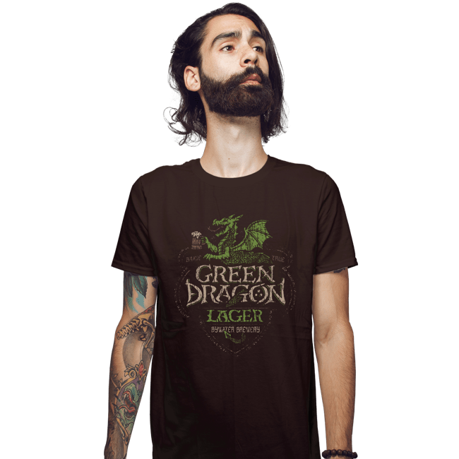 Shirts Fitted Shirts, Mens / Small / Dark Chocolate Green Dragon Lager