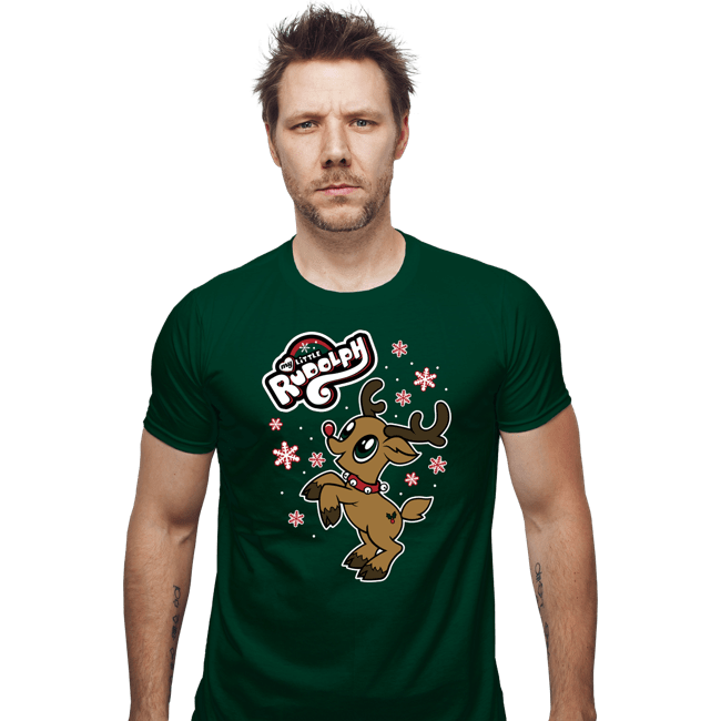 Daily_Deal_Shirts Fitted Shirts, Mens / Small / Irish Green My Little Rudolph