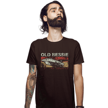 Load image into Gallery viewer, Shirts Fitted Shirts, Mens / Small / Dark Chocolate Retro Old Bessie
