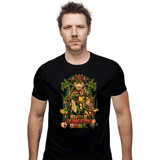 Secret_Shirts Fitted Shirts, Mens / Small / Black Super Dungeon Bros!