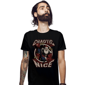 Shirts Fitted Shirts, Mens / Small / Black Chaotic Nice Santa