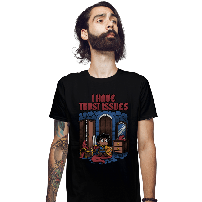 Daily_Deal_Shirts Fitted Shirts, Mens / Small / Black I Have Trust Issues