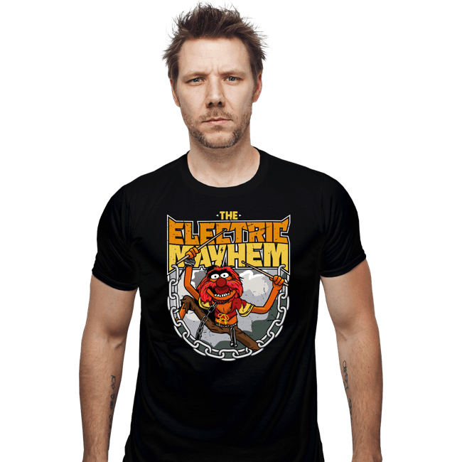 Daily_Deal_Shirts Fitted Shirts, Mens / Small / Black Electric Mayhem