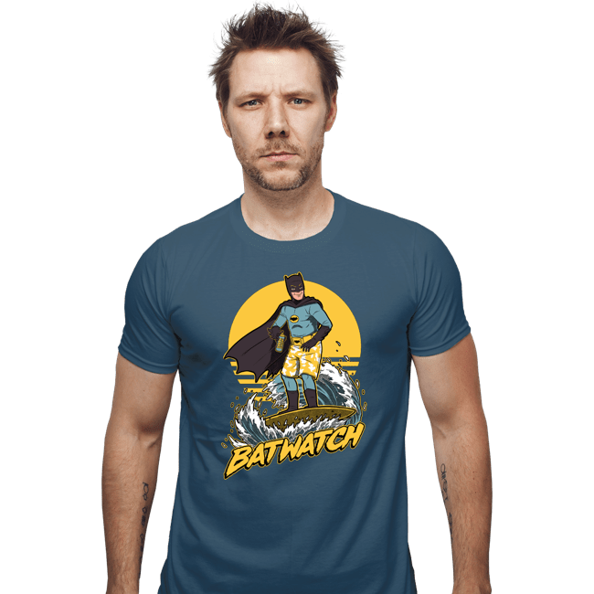 Daily_Deal_Shirts Fitted Shirts, Mens / Small / Indigo Blue Batwatch