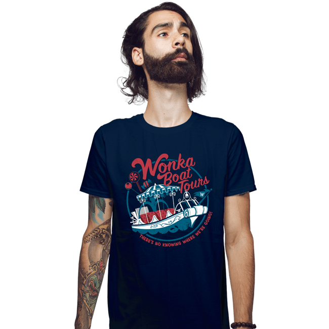 Daily_Deal_Shirts Fitted Shirts, Mens / Small / Navy Wonka Boat Tours