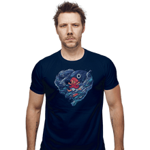 Load image into Gallery viewer, Shirts Fitted Shirts, Mens / Small / Navy Sea Heart
