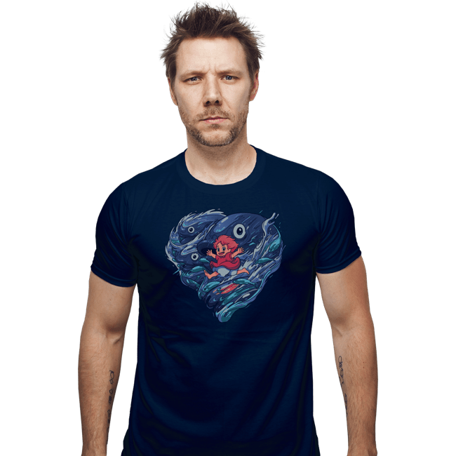 Shirts Fitted Shirts, Mens / Small / Navy Sea Heart
