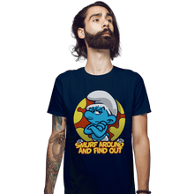 Load image into Gallery viewer, Secret_Shirts Fitted Shirts, Mens / Small / Navy Smurf Around
