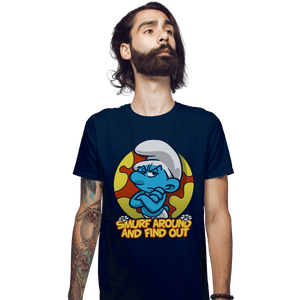 Secret_Shirts Fitted Shirts, Mens / Small / Navy Smurf Around