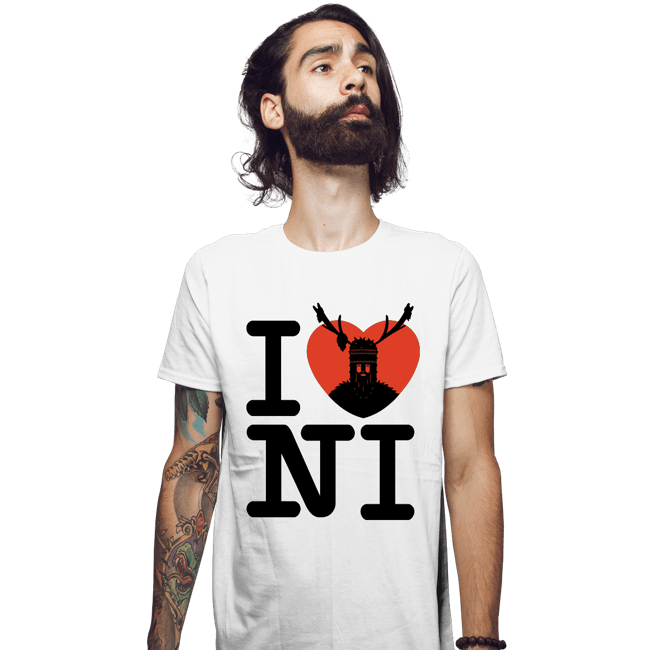 Shirts Fitted Shirts, Mens / Small / White I Love Ni