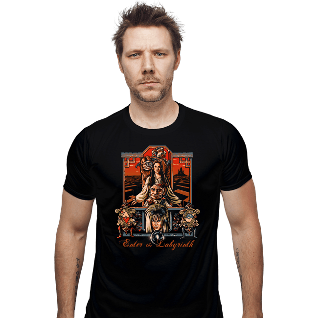 Daily_Deal_Shirts Fitted Shirts, Mens / Small / Black Enter The Labyrinth 80s