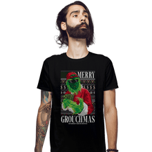 Load image into Gallery viewer, Shirts Fitted Shirts, Mens / Small / Black Mr Grouchy x CoDdesigns Grouchmas Ugly Sweater
