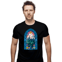 Load image into Gallery viewer, Daily_Deal_Shirts Fitted Shirts, Mens / Small / Black Stained Glass Castle
