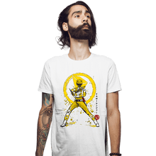 Load image into Gallery viewer, Shirts Fitted Shirts, Mens / Small / White Yellow Ranger Sumi-e
