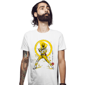 Shirts Fitted Shirts, Mens / Small / White Yellow Ranger Sumi-e