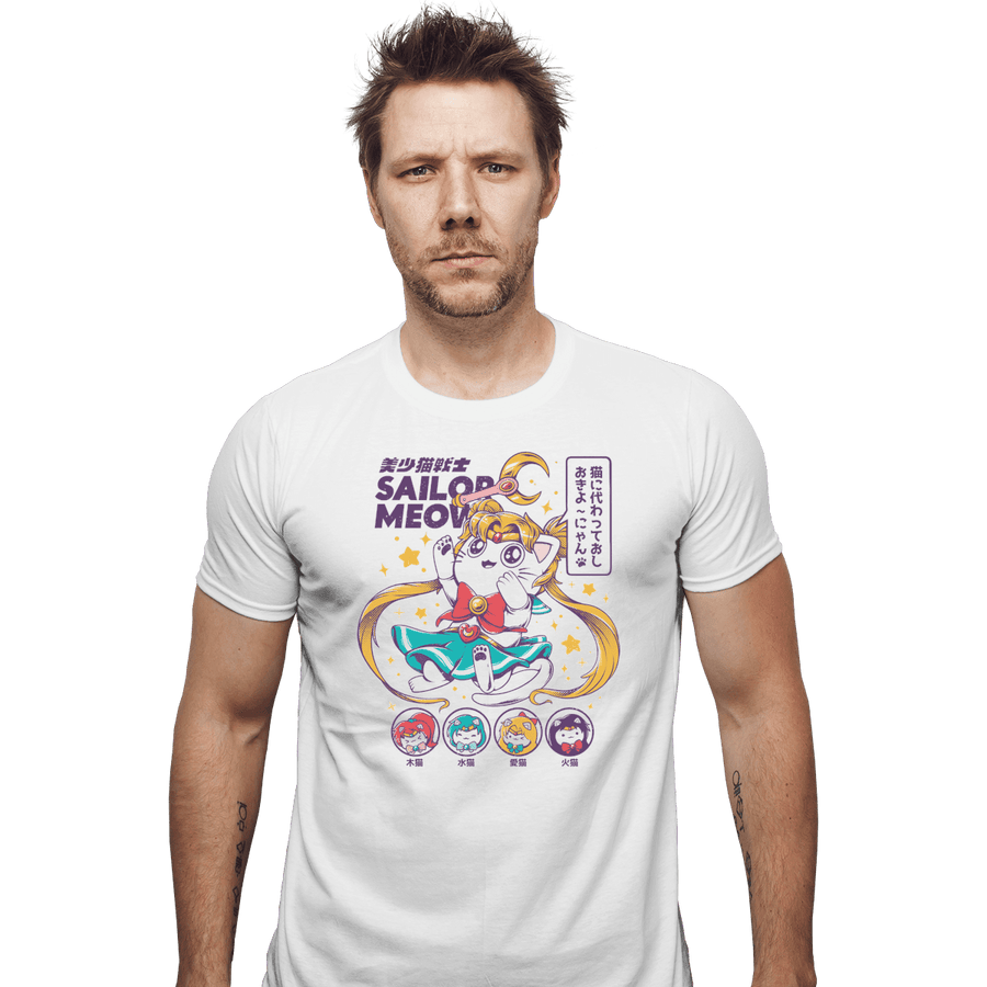 Shirts Fitted Shirts, Mens / Small / White Sailor Meow
