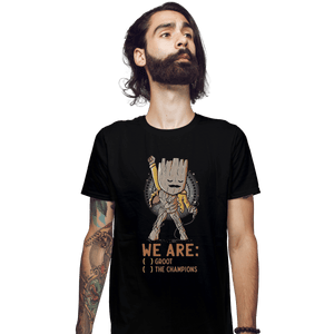 Shirts Fitted Shirts, Mens / Small / Black We Are Groot The Champions