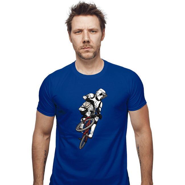 Daily_Deal_Shirts Fitted Shirts, Mens / Small / Royal Blue BMX Biker Scout