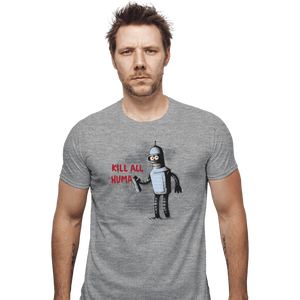 Shirts Fitted Shirts, Mens / Small / Sports Grey Kill All Humans