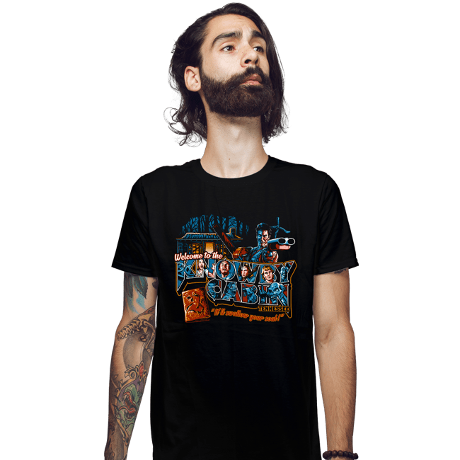 Daily_Deal_Shirts Fitted Shirts, Mens / Small / Black Welcome To The  Knowby Cabin