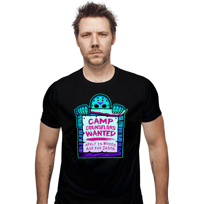 Daily_Deal_Shirts Fitted Shirts, Mens / Small / Black Camp Counselors Wanted