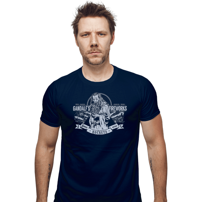 Secret_Shirts Fitted Shirts, Mens / Small / Navy Gandalf's Fireworks