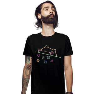 Daily_Deal_Shirts Fitted Shirts, Mens / Small / Black Neon DND Cat