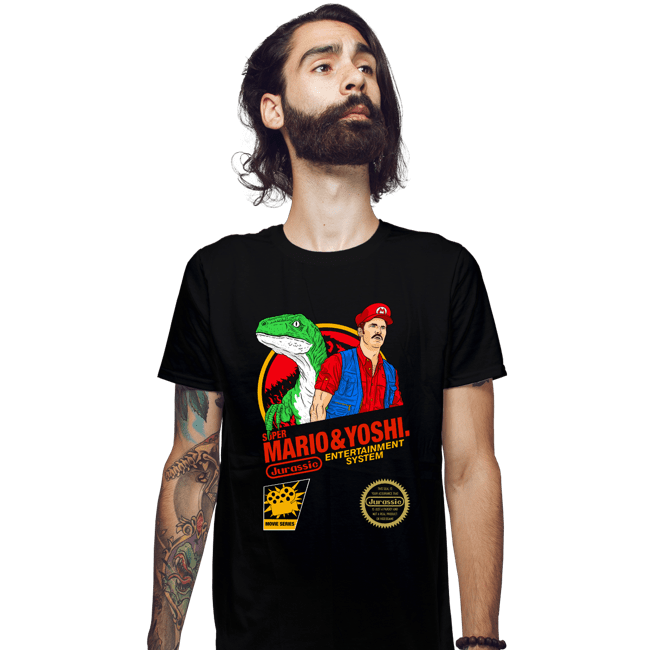 Daily_Deal_Shirts Fitted Shirts, Mens / Small / Black Jurassic Bros