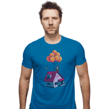 Load image into Gallery viewer, Shirts Fitted Shirts, Mens / Small / Sapphire Adventure Is Up There
