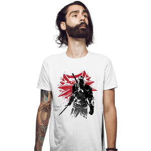 Shirts Fitted Shirts, Mens / Small / White The Witcher Sumi-e