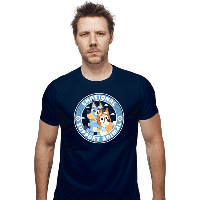 Daily_Deal_Shirts Fitted Shirts, Mens / Small / Navy Emotional Support Animals