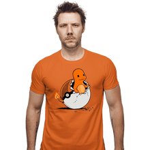 Load image into Gallery viewer, Shirts Fitted Shirts, Mens / Small / Orange Pokegg Ball
