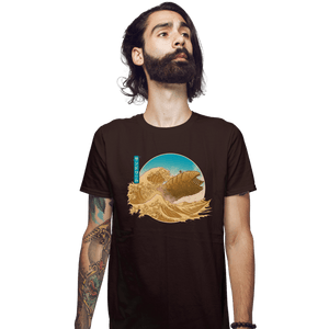 Daily_Deal_Shirts Fitted Shirts, Mens / Small / Dark Chocolate The Great Wave off Arrakis