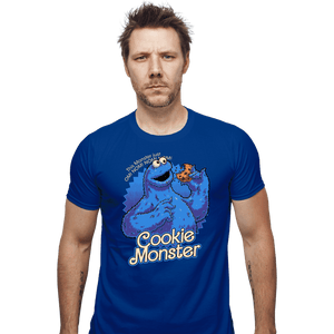 Daily_Deal_Shirts Fitted Shirts, Mens / Small / Royal Blue Cookie Monster Doll