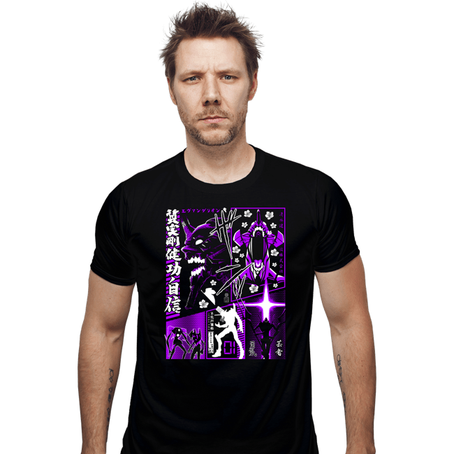 Secret_Shirts Fitted Shirts, Mens / Small / Black Evangelion Manga