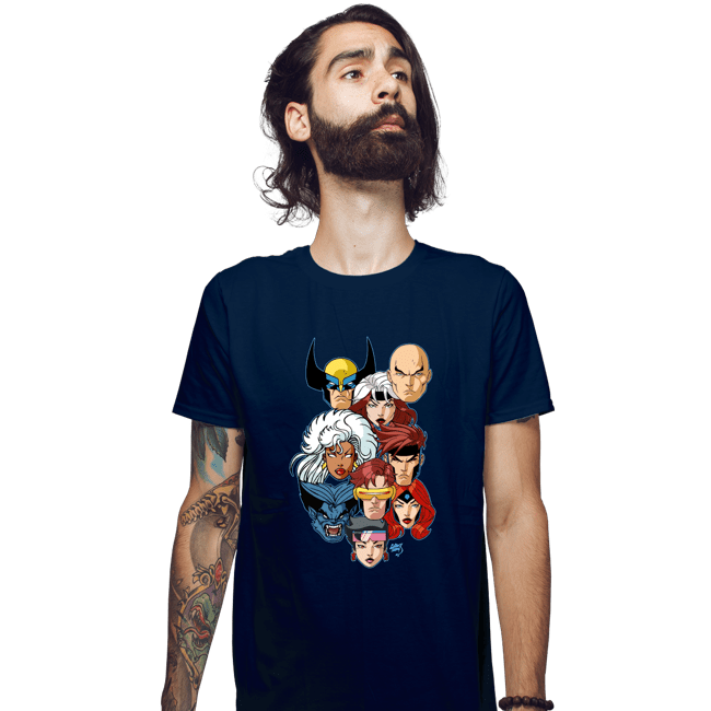 Daily_Deal_Shirts Fitted Shirts, Mens / Small / Navy Mutant 97 Heads!