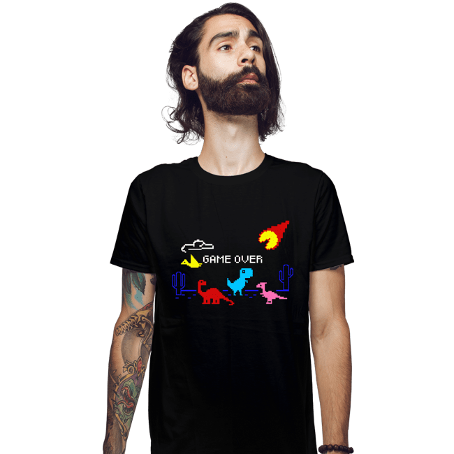 Daily_Deal_Shirts Fitted Shirts, Mens / Small / Black 8 Bit Extinction