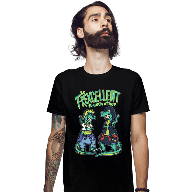 Daily_Deal_Shirts Fitted Shirts, Mens / Small / Black T-Rexcellent