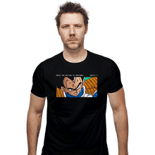 Load image into Gallery viewer, Shirts Fitted Shirts, Mens / Small / Black Vegeta Continue
