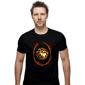 Daily_Deal_Shirts Fitted Shirts, Mens / Small / Black Egg Of The Dragon