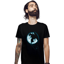Load image into Gallery viewer, Shirts Fitted Shirts, Mens / Small / Black Moonlight Dragon Rider
