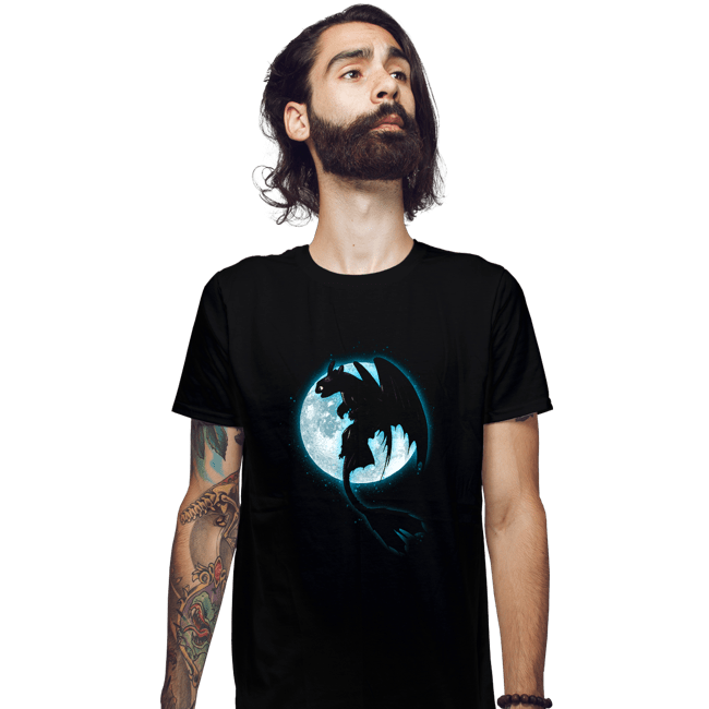 Shirts Fitted Shirts, Mens / Small / Black Moonlight Dragon Rider