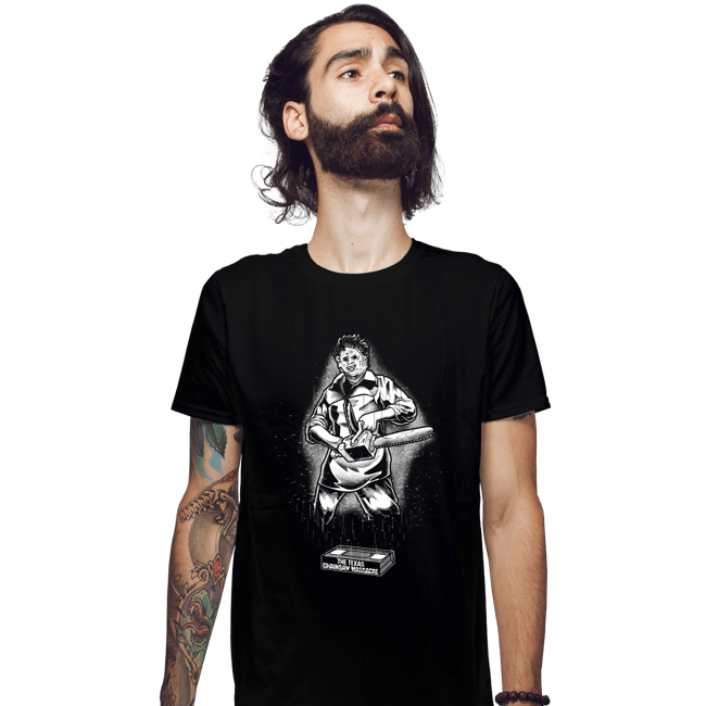 Daily_Deal_Shirts Fitted Shirts, Mens / Small / Black Glow In The Dark LeatherFace